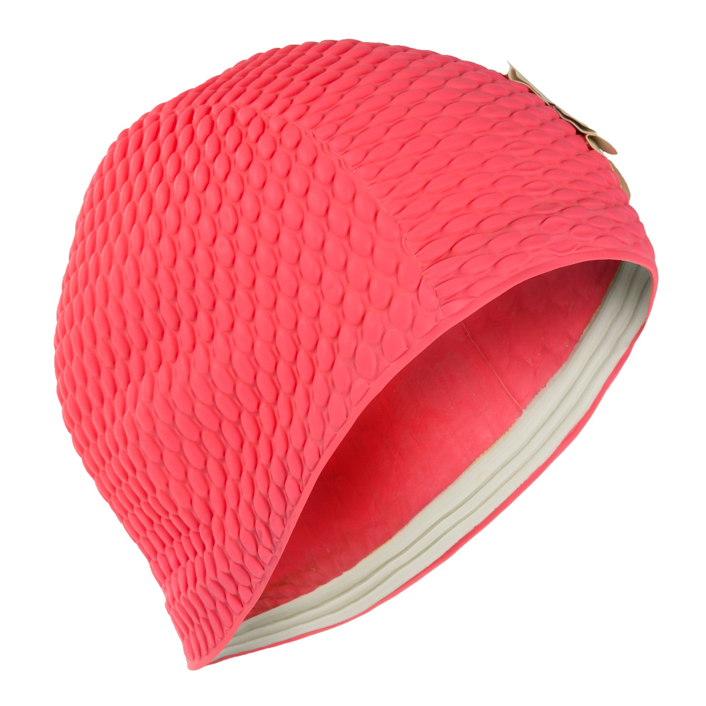 Pink Flower Swim Hat – Vintage Style Swimming Cap with 3-Flower Detail