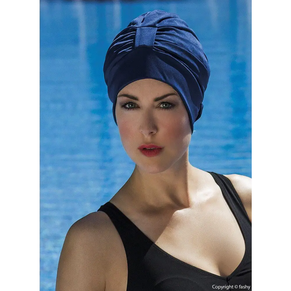 Fashy Navy Swim Turban 3473 With Velcro Fastener - Fine Saratoga Ltd