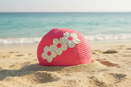Pink Flower Swimming Hat - Fine Saratoga Ltd