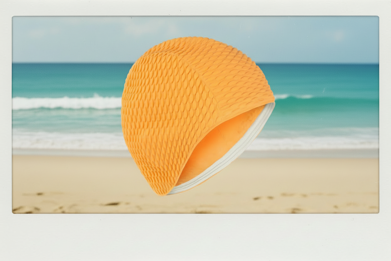 Rubber Bubble Swim Cap by Beco Bright Orange