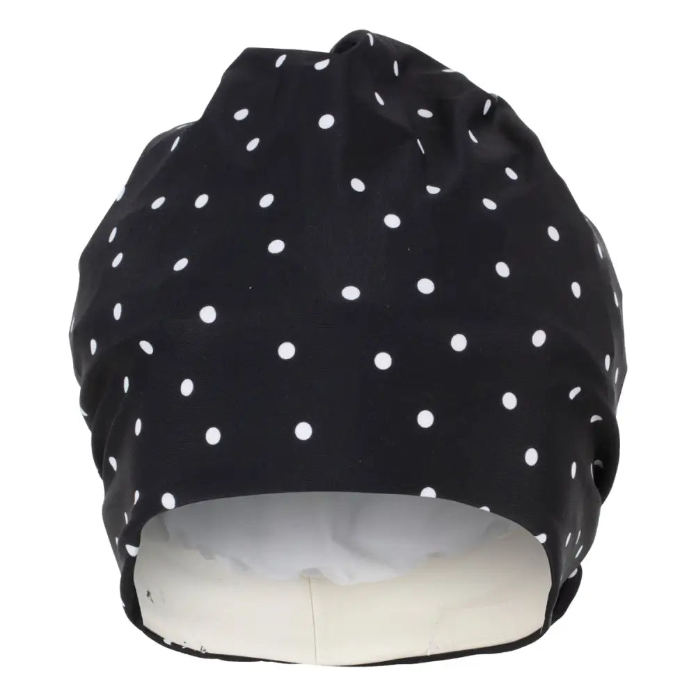 Black Spotty Swim Turban by Fashy With Velcro Fastener - Swimming Caps