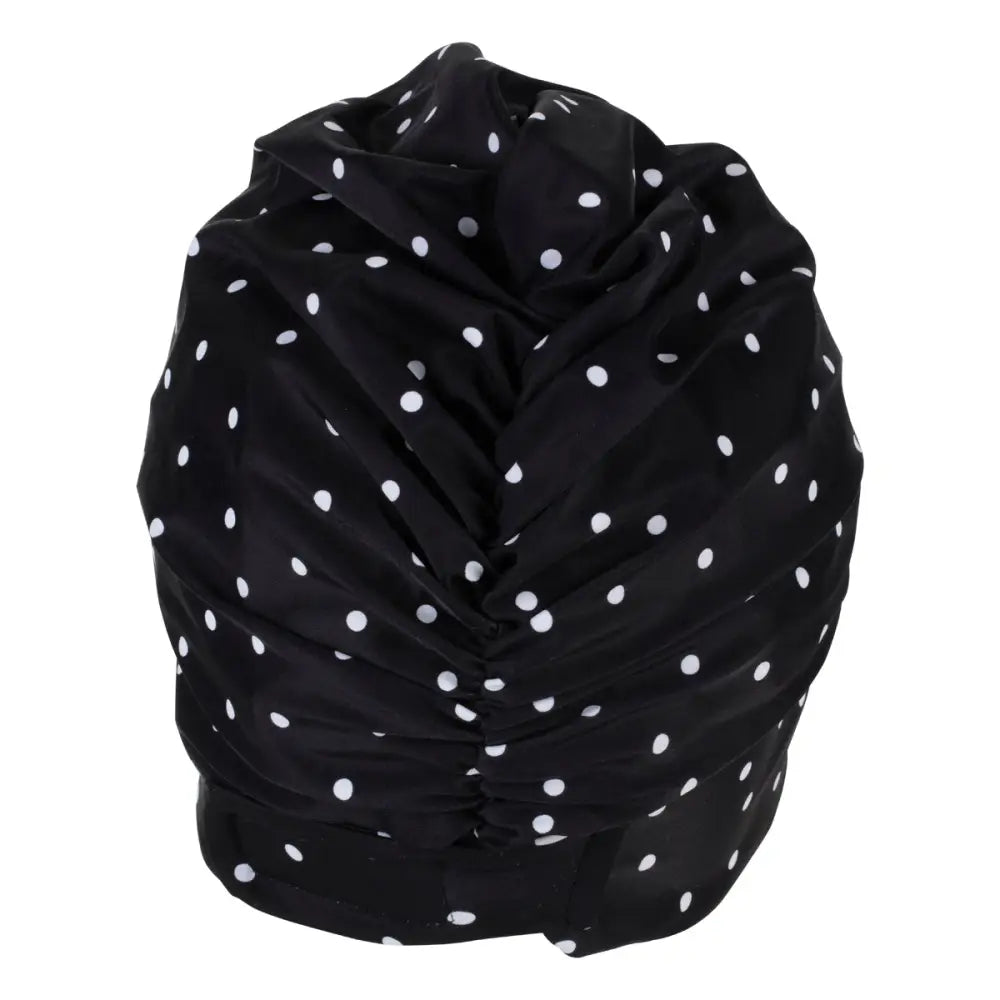 Black Spotty Swim Turban by Fashy With Velcro Fastener - Swimming Caps