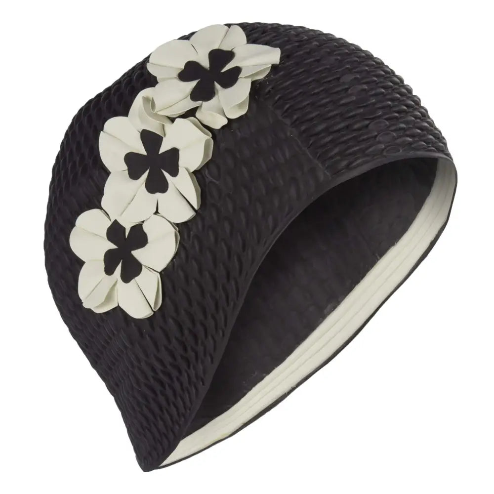 Black & White Flower Swim Hat  by Fashy For Women - Fine Saratoga UK