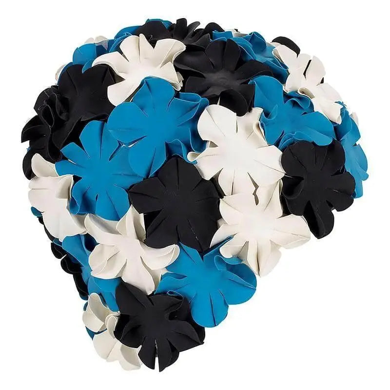 VintaBlue Black White Flower Swim Hat - Fine Saratoga UK