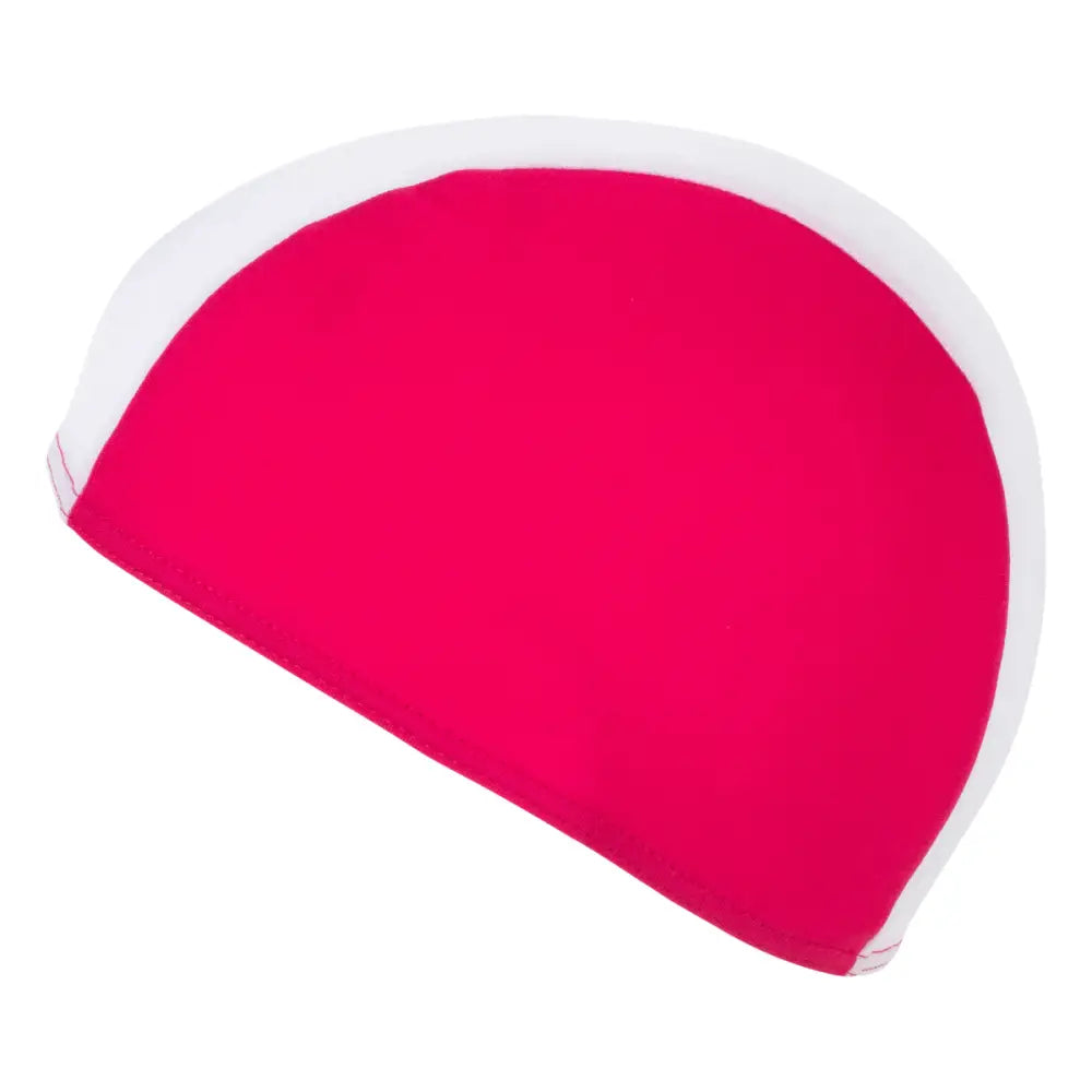 Childs Fabric Swim Cap - Pink & White - Childrens Swimming Caps