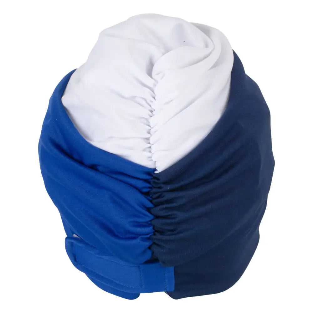 Fashy Black Blue & White Swim Turban With Velcro Fastener - Swimming Caps