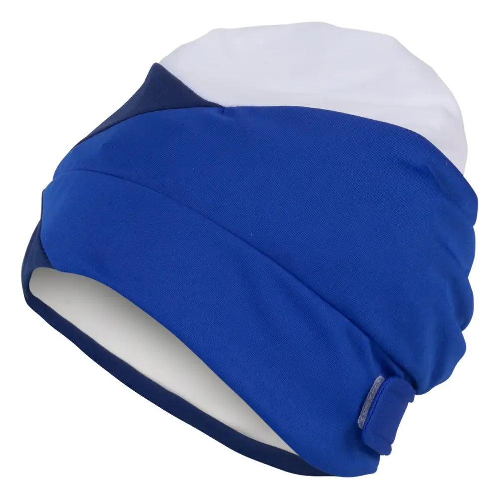 Fashy Black Blue & White Swim Turban With Velcro Fastener - Swimming Caps