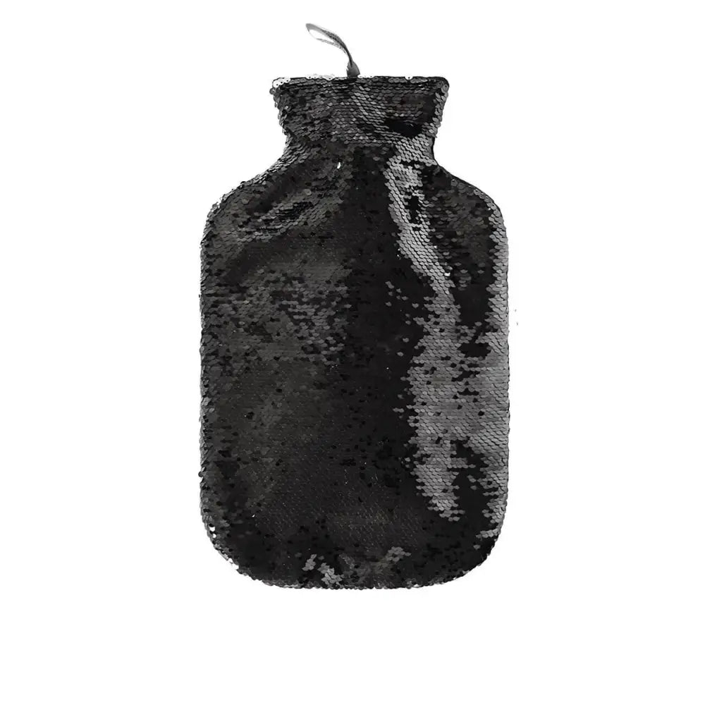 Fashy Hot Water Bottle With Black Sequin Cover 67333 - Fine Saratoga Ltd