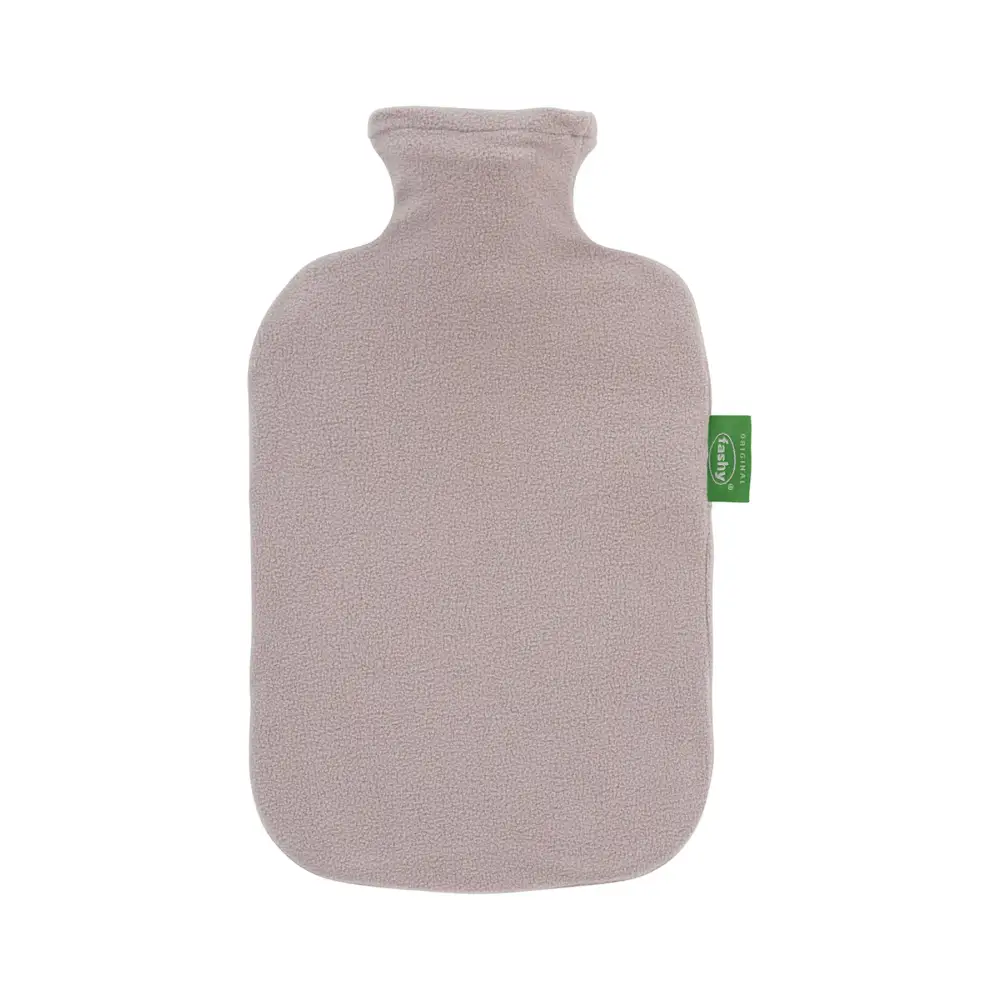 Fashy Hot Water Bottle With Removeable Fleece Cover 2 Litre Grey Recycled Polyester - Hot Water Bottles