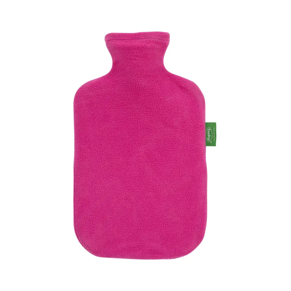 Fashy Hot Water Bottle With Removeable Fleece Cover 2 Litre Pink Recycled Polyester - Hot Water Bottles