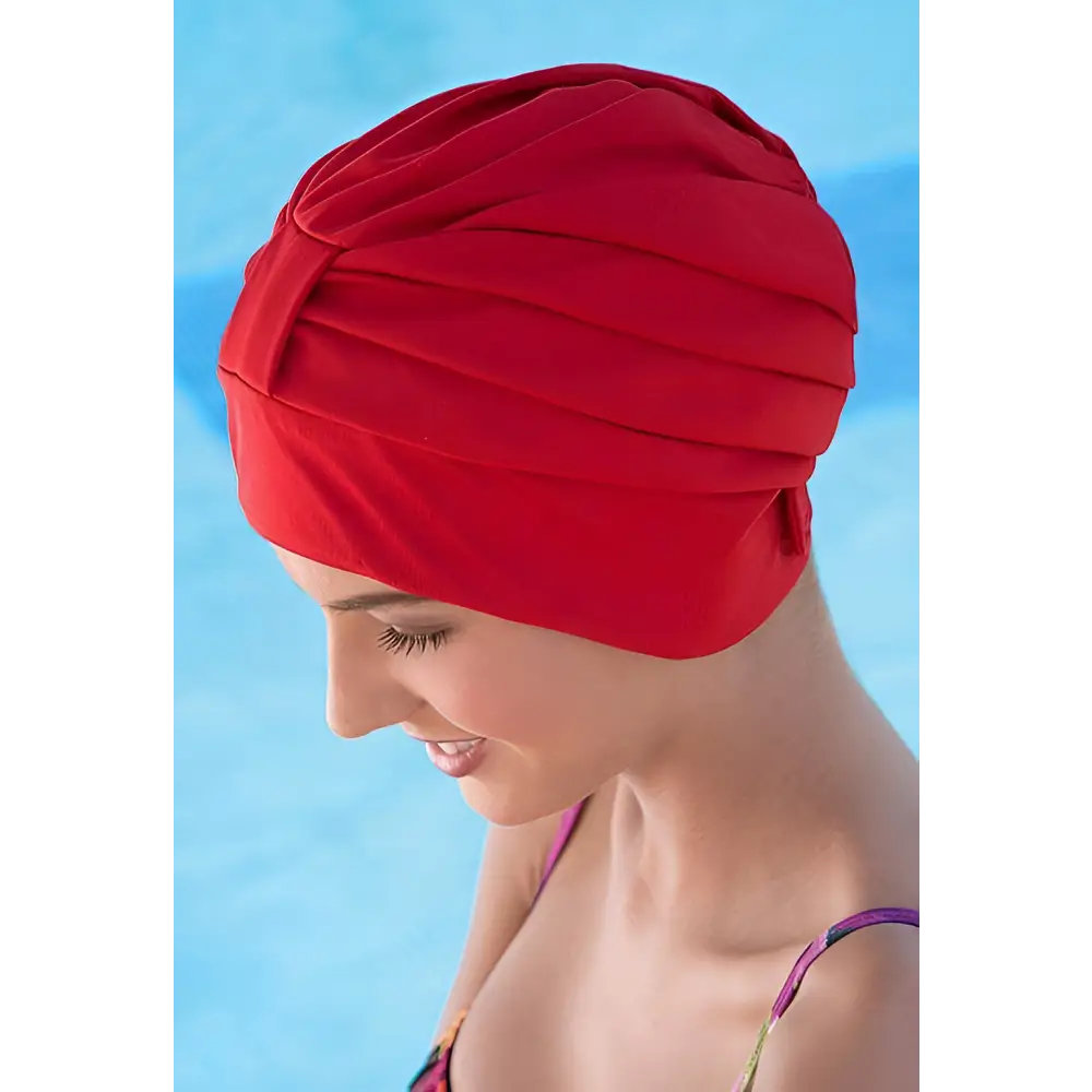 Fashy Red Swim Turban With Velcro Fastener For Women - Swimming Caps