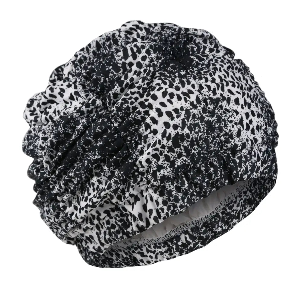 Fashy Shower Cap Black White Animal Print 3633 - Shower Caps