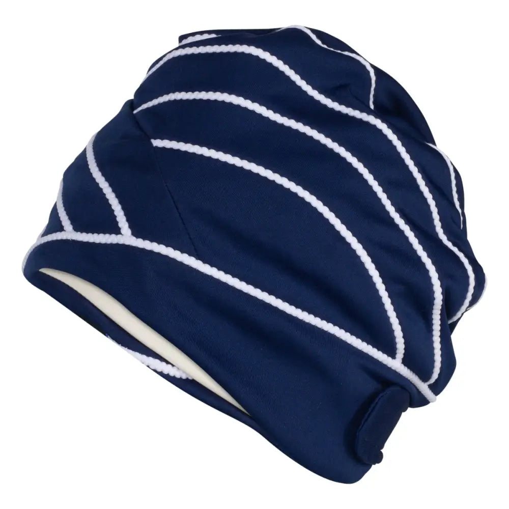 Glamorous Swim Turban Womens’ Swim Hat With Velcro Fastener Navy Blue - Swimming Hats