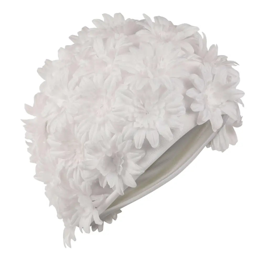 Pretty White Flowery Swimming Hat by Fashy - Fine Saratoga UK