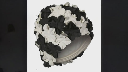 Black & White Vintage Style Flower Swim Cap | Ladies Retro Swimming Hat by Fashy
