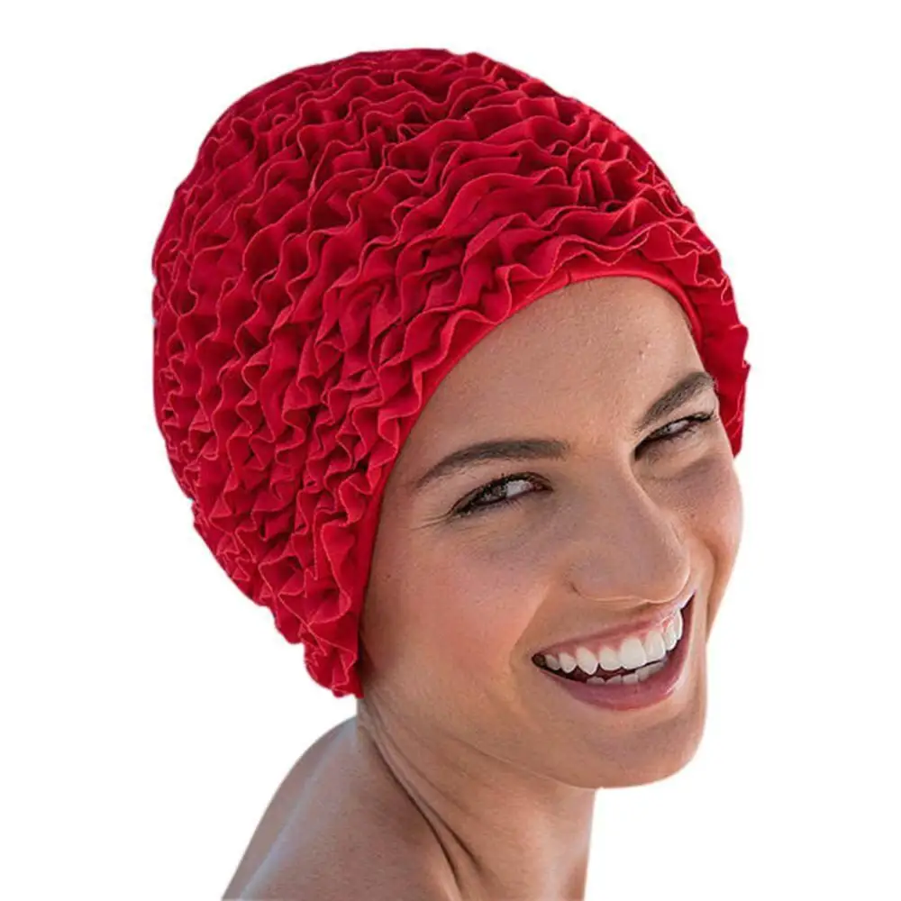 Red Frilly Swimming Hat by Fashy - Fine Saratoga Ltd