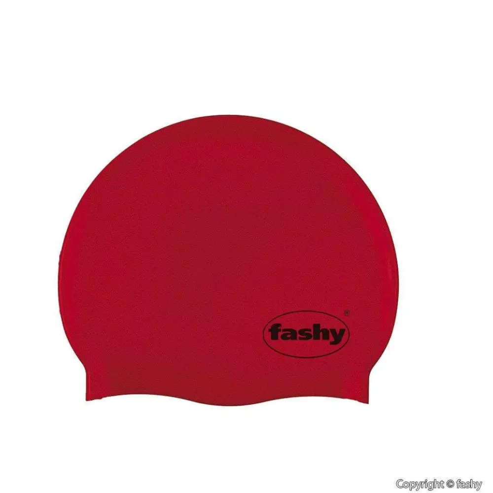 Red Silicone Swim Cap Fashy - Fine Saratoga Ltd