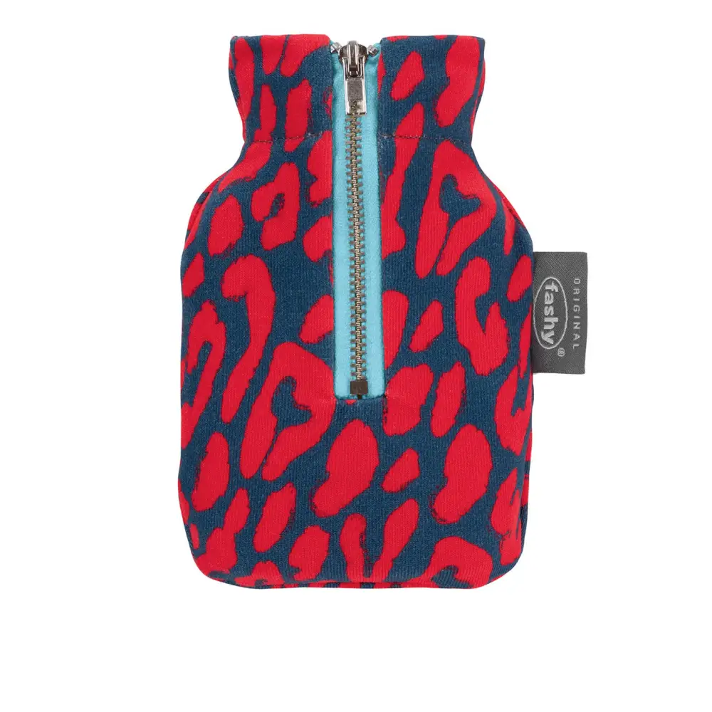 Small Fashy Hot Water Bottle Pocket Hand Warmer Leopard Print Blue Red - Red - Hot Water Bottles