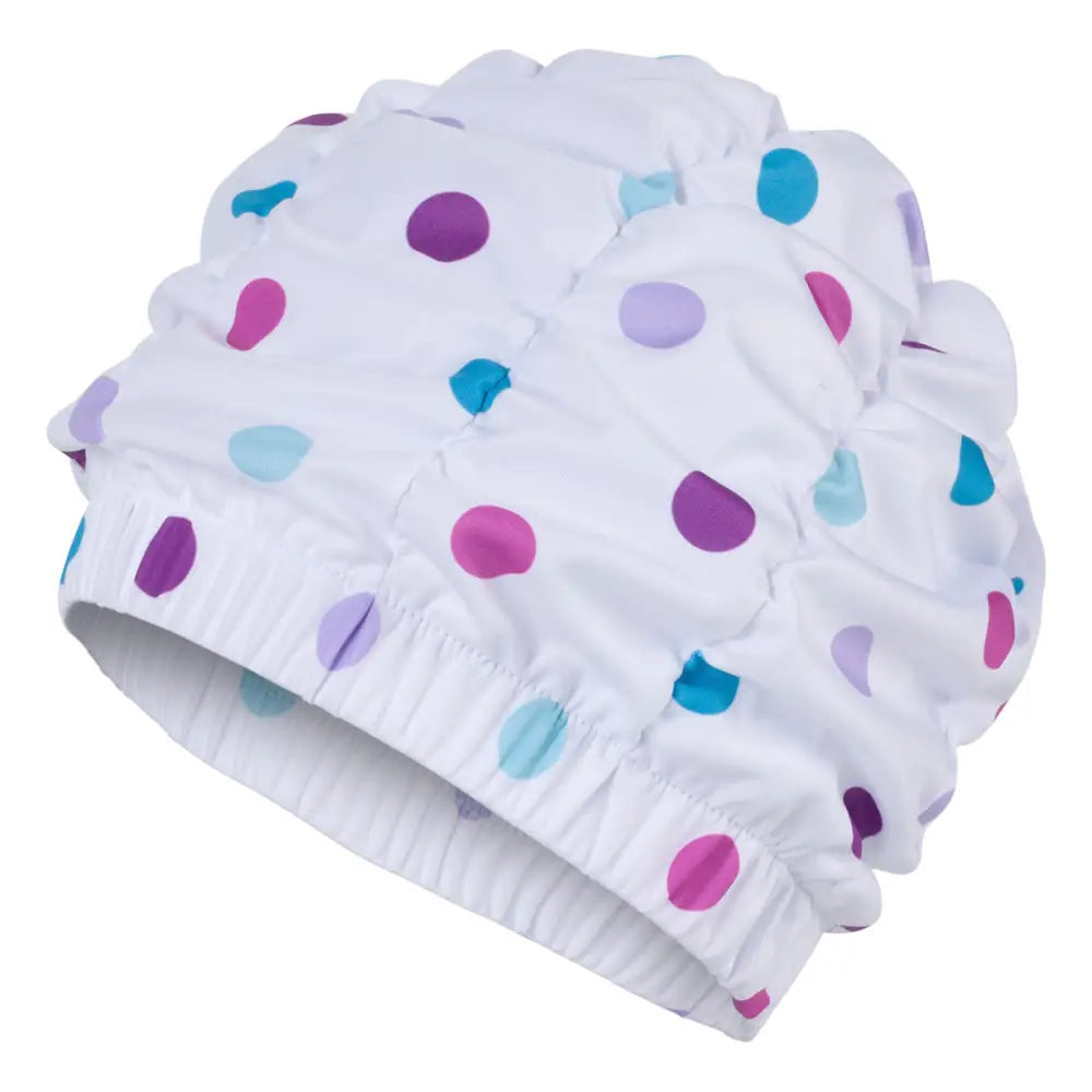 Spotty Fun Shower Cap Fashy White Purple Green Pink 3631 - Shower Caps