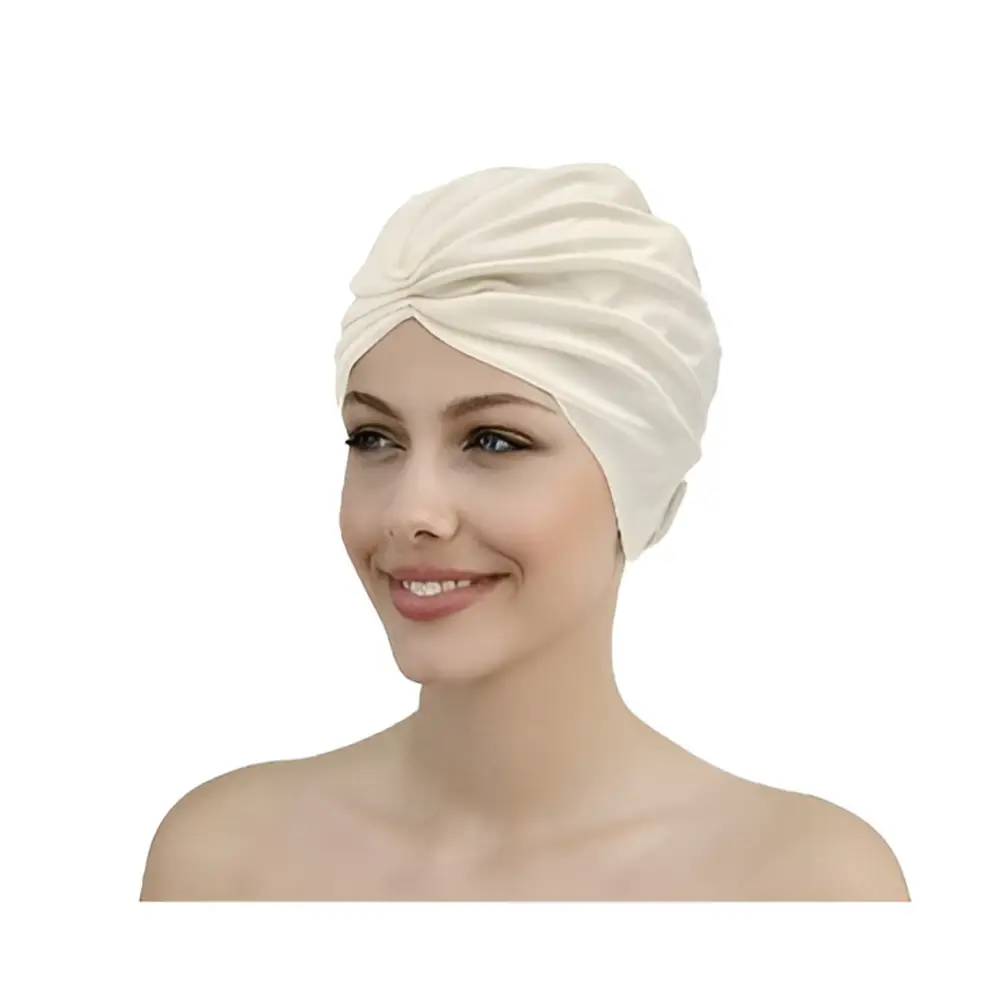 Swim Turban by Fashy Black With Velcro Fastener 3471 - Cream - Swimming Hats