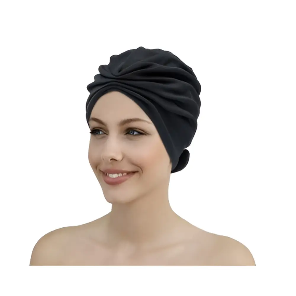 Swim Turban by Fashy Black With Velcro Fastener 3471 - Black - Swimming Hats