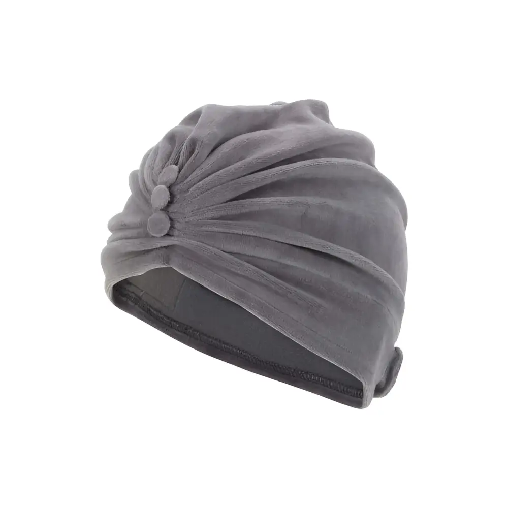 Towelling Cotton Hair Turban by Fashy 3824 Grey - Towelling Head Turban