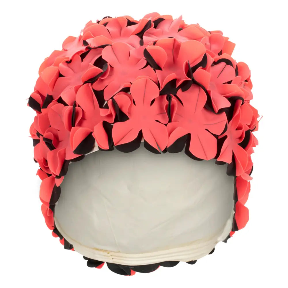 black red swim hat with flowers for women by Fashy. Fine Saratoga UK