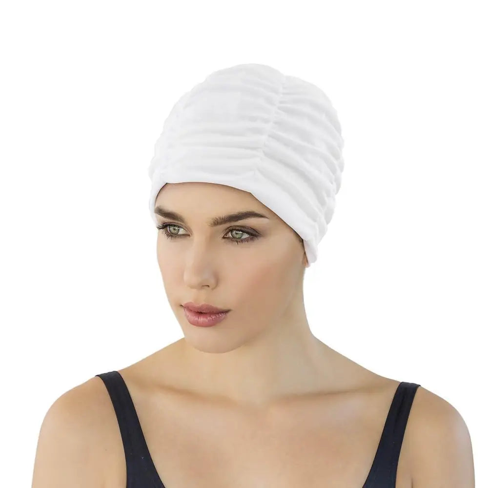 White Turban Style Swimming Cap by Fashy - Fine Saratoga Ltd